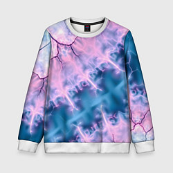 Свитшот детский Вода и розовая абстракция, цвет: 3D-белый