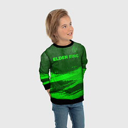 Свитшот детский Elden Ring - green gradient посередине, цвет: 3D-черный — фото 2