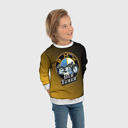 Свитшот детский Ретро мотоцикл BMW, цвет: 3D-белый — фото 2