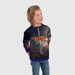 Свитшот детский ACDC логотип группы с молнией, цвет: 3D-синий — фото 2