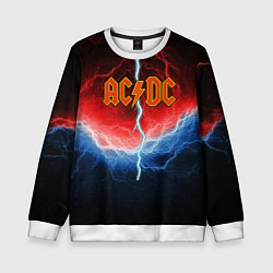 Свитшот детский ACDC лого и молнии, цвет: 3D-белый