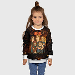 Свитшот детский ACDC карикатурный стиль, цвет: 3D-белый — фото 2