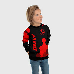 Свитшот детский BMW - red gradient вертикально, цвет: 3D-черный — фото 2