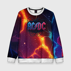 Свитшот детский ACDC логотип в градиенте, цвет: 3D-белый