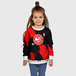 Свитшот детский Atlanta Hawks black and red, цвет: 3D-белый — фото 2