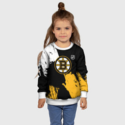 Свитшот детский Бостон Брюинз - разлитая краска, цвет: 3D-белый — фото 2