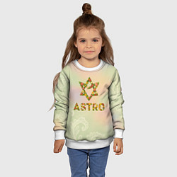 Свитшот детский Логотип Astro цветочный, цвет: 3D-белый — фото 2