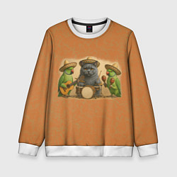 Свитшот детский Надежды маленький оркестрик в оранжевом, цвет: 3D-белый