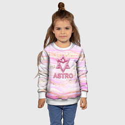 Свитшот детский Розовый лого Astro со стразами, цвет: 3D-белый — фото 2