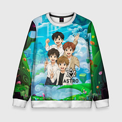 Свитшот детский Astro в аниме стиле, цвет: 3D-белый