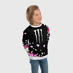 Свитшот детский Monster energy sakura, цвет: 3D-белый — фото 2