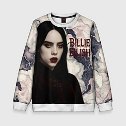 Свитшот детский Билли Айлиш в стиле готики, цвет: 3D-белый