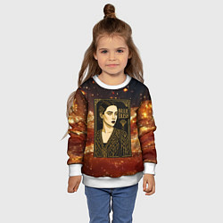 Свитшот детский Билли Айлиш в золотой рамке, цвет: 3D-белый — фото 2