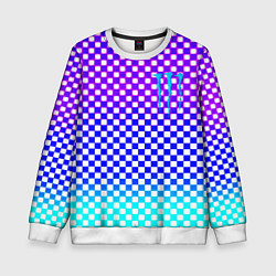 Детский свитшот Monster шахматная клетка градиент