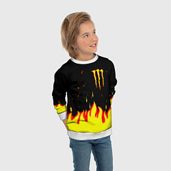 Свитшот детский Monster energy fire steel, цвет: 3D-белый — фото 2