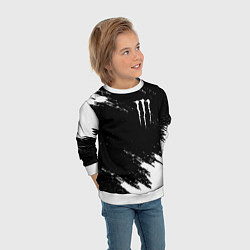 Свитшот детский Monster energy краски штрихи белые, цвет: 3D-белый — фото 2