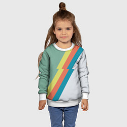 Свитшот детский Рок молния Боуи весенняя палитра, цвет: 3D-белый — фото 2