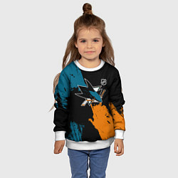 Свитшот детский Сан Хосе Шаркс - два цвета, цвет: 3D-белый — фото 2