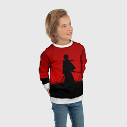 Свитшот детский Самурай в пути, цвет: 3D-белый — фото 2