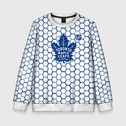 Свитшот детский Торонто Мейпл Лифс - белые соты, цвет: 3D-белый