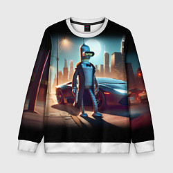 Свитшот детский Бендер с пистолетом - Нью-Йоркская мафия, цвет: 3D-белый