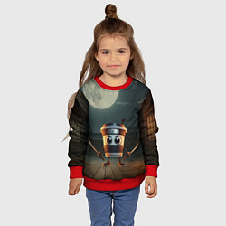 Свитшот детский Капучино Ассассино мем, цвет: 3D-красный — фото 2