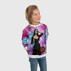 Свитшот детский Lana Del Rey закрыла глаза, цвет: 3D-белый — фото 2