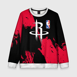 Свитшот детский Хьюстон Рокетс - брызги краски, цвет: 3D-белый