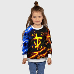 Свитшот детский Doom молнии шторм, цвет: 3D-белый — фото 2