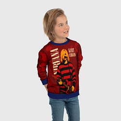 Свитшот детский Нирвана, гранж из 90-х, цвет: 3D-синий — фото 2