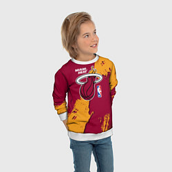 Свитшот детский Майами Хит - разлитая краска, цвет: 3D-белый — фото 2