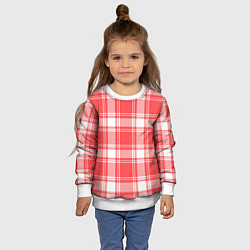 Свитшот детский Checked red white, цвет: 3D-белый — фото 2