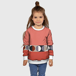 Свитшот детский Луна Малевича розовый томат, цвет: 3D-белый — фото 2