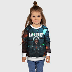 Свитшот детский Lana Del Rey в стиле киберпанка, цвет: 3D-белый — фото 2