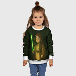 Свитшот детский Рик - магистр-джедай, цвет: 3D-белый — фото 2