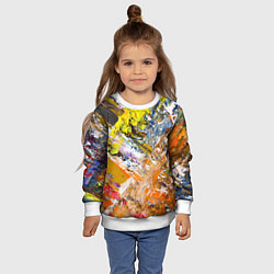 Свитшот детский Живая Абстракция: Поток Цветов и Форм в Постоянном, цвет: 3D-белый — фото 2