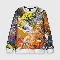 Свитшот детский Живая Абстракция: Поток Цветов и Форм в Постоянном, цвет: 3D-белый