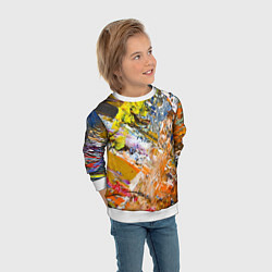 Свитшот детский Живая Абстракция: Поток Цветов и Форм в Постоянном, цвет: 3D-белый — фото 2