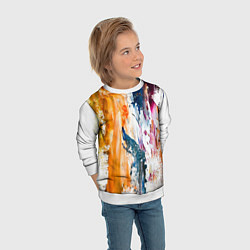 Свитшот детский Разноцветные мазки кисти на палитре художника, цвет: 3D-белый — фото 2