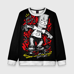 Свитшот детский Барт в татуировках, цвет: 3D-белый