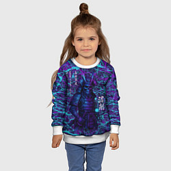 Свитшот детский Призрак самурая - неновый арт, цвет: 3D-белый — фото 2