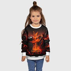 Свитшот детский Леди Гага огненная балерина, цвет: 3D-белый — фото 2