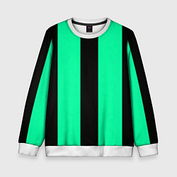 Свитшот детский Color turquoise black line, цвет: 3D-белый