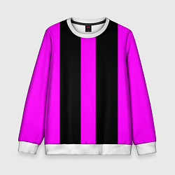 Свитшот детский Color black pink lines, цвет: 3D-белый