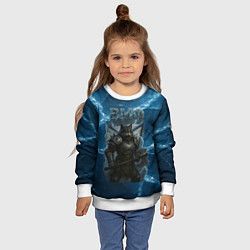 Свитшот детский ВМФ Волк на фоне льда, цвет: 3D-белый — фото 2