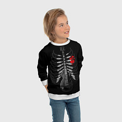 Свитшот детский Rock guitar ribs, цвет: 3D-белый — фото 2