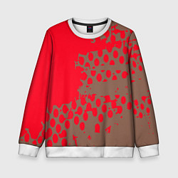 Детский свитшот Абстрактные алые пятна на цвете какао