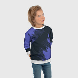Свитшот детский Абстрактная текстура в синем, цвет: 3D-белый — фото 2