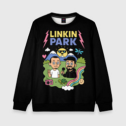 Свитшот детский Линкин Парк мультяшный стиль, цвет: 3D-черный