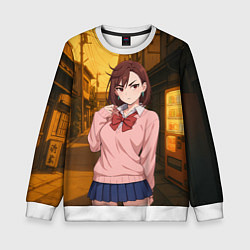 Свитшот детский Недовольная Сиратори Айра, цвет: 3D-белый